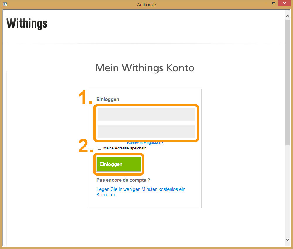 Withings Authorisierung